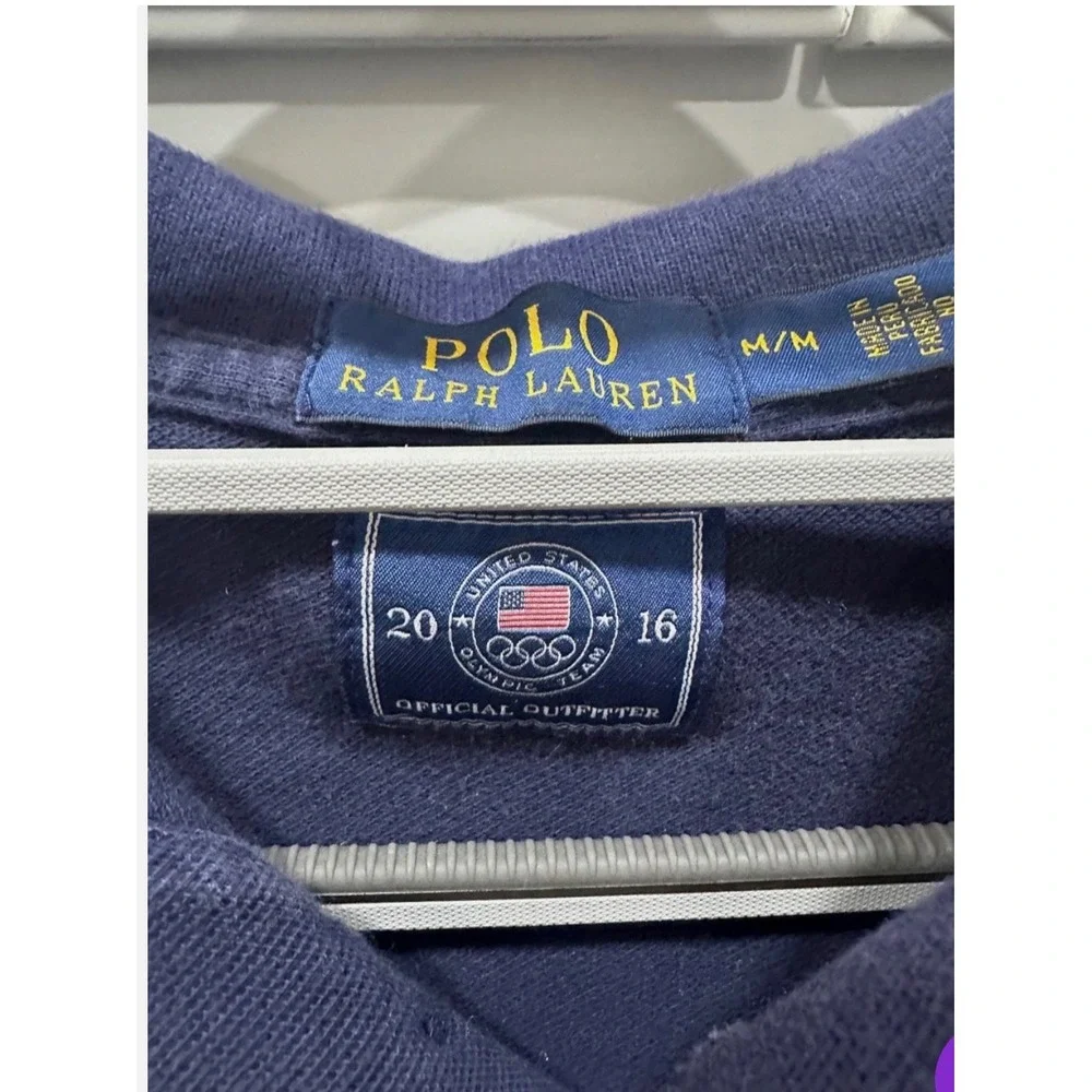 Polo Ralph Lauren Mens 2016 USA Olympic Team Polo Shirt Navy Blue Medium M